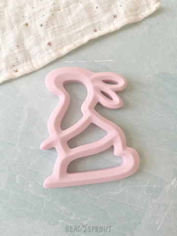 Bunny Shaped Teether & Pacifier Clip , Bead Sprout - 0