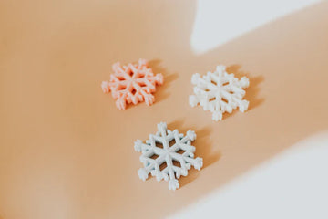 Snowflake Baby Teether & Speckled White Pacifier Clip, Bead Sprout - 0