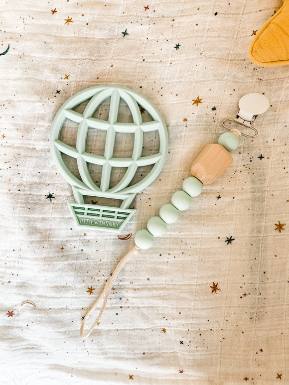 Hot Air Balloon Teether & Pacifier Clip Bundle | Bead Sprout