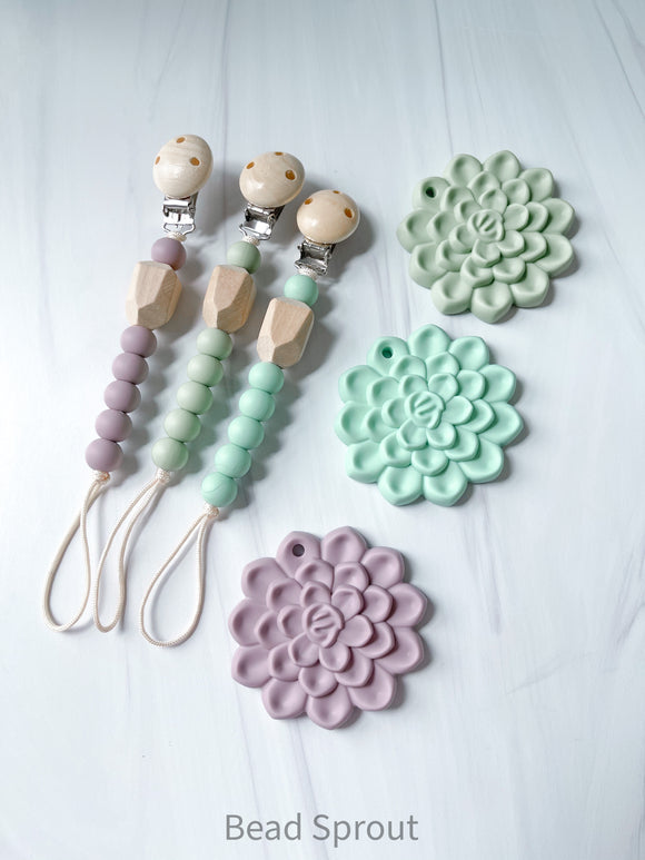 Succulent Teether & Pacifier Clip | Bead Sprout