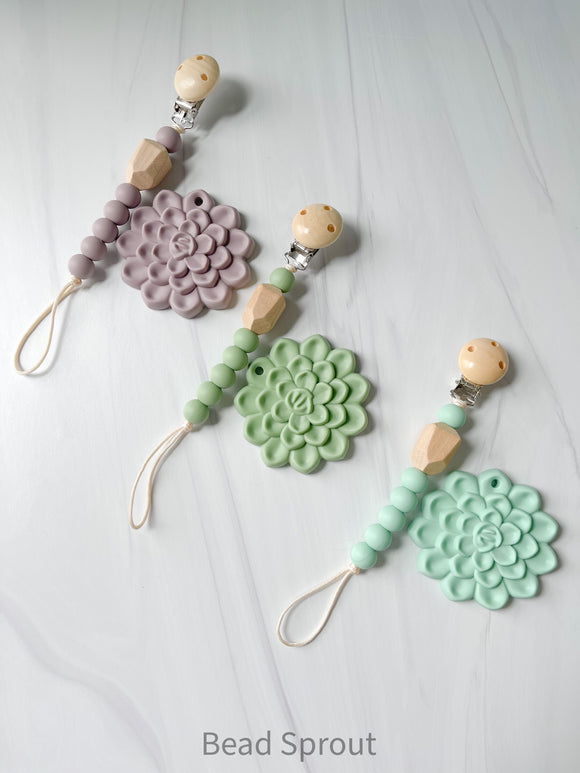 Succulent Teether & Pacifier Clip | Bead Sprout