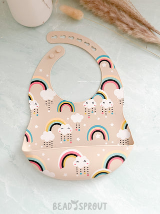 Buy rainbows Printed Silicone Bibs, Toddler Bibs, Baby bibs, Bead Sprout