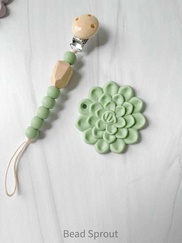 Succulent Teether & Pacifier Clip | Bead Sprout