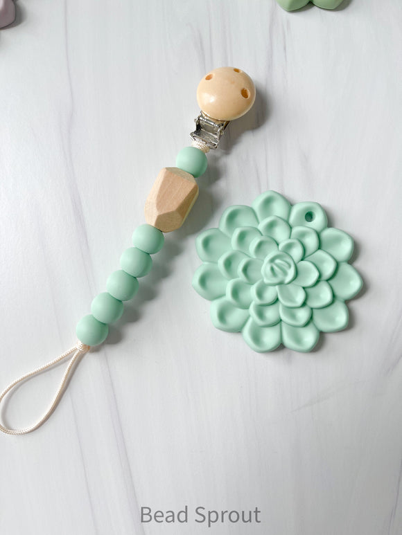 Succulent Teether & Pacifier Clip | Bead Sprout