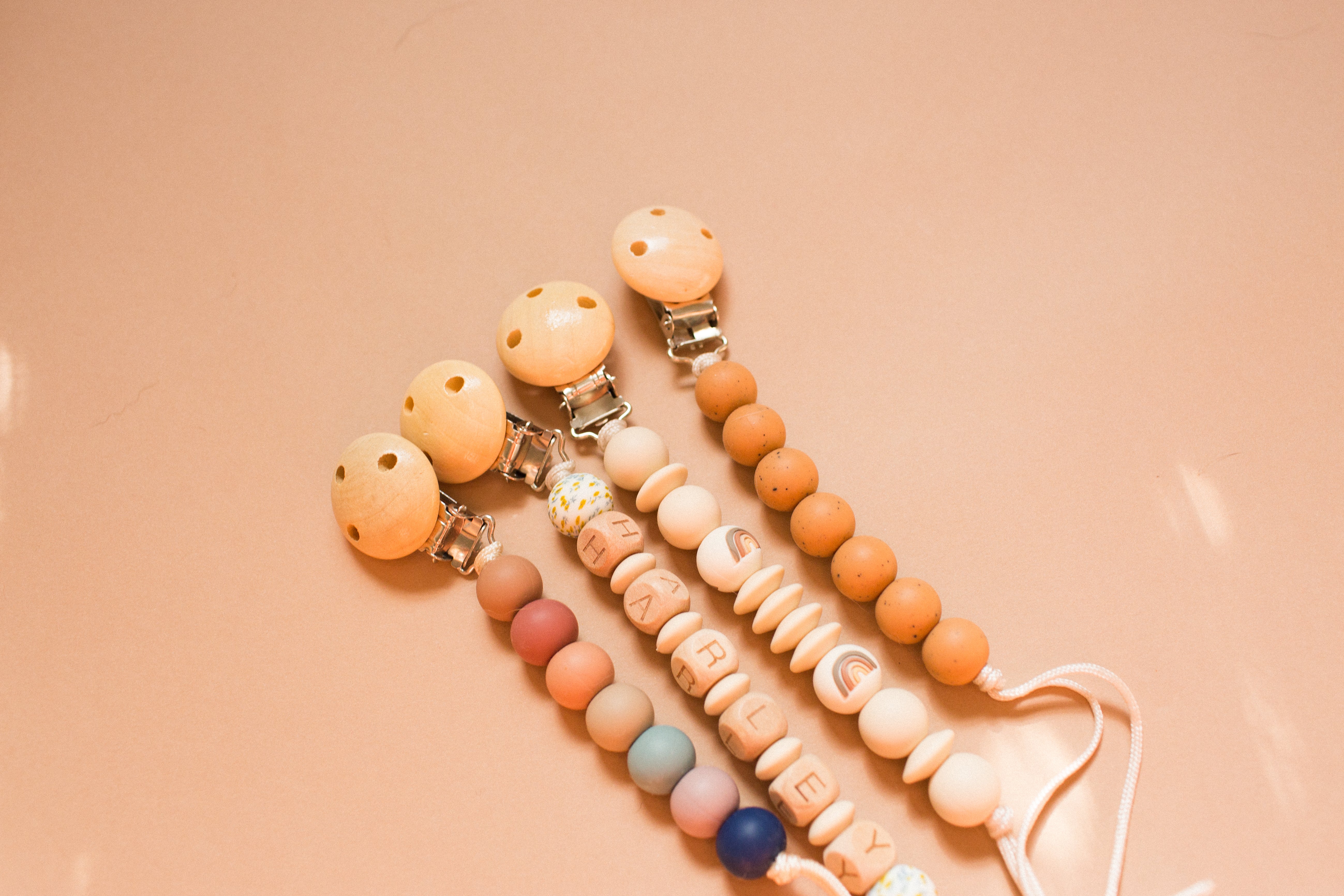 Handmade Bead Pacifier Clips, Bead Sprout