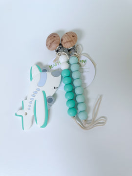 Airplane Teether & Pacifier Clip Set | Baby Essentials | Bead Sprout - 0