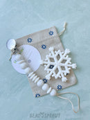 Snowflake Baby Teether & Speckled White Pacifier Clip, Bead Sprout-1