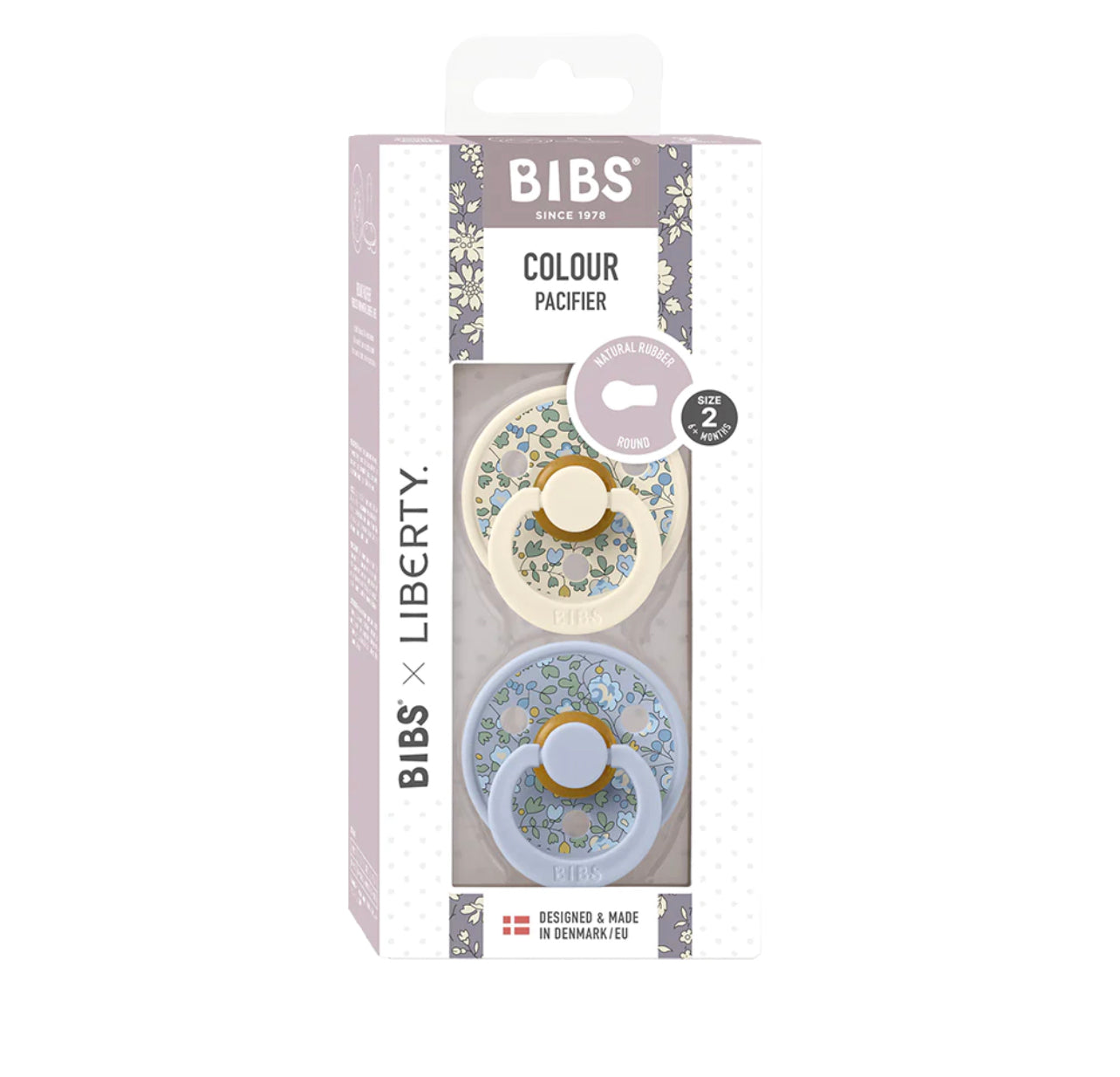 BIBS x LIBERTY Colour 2 Pack Eloise - Dusty Blue Mix - 0