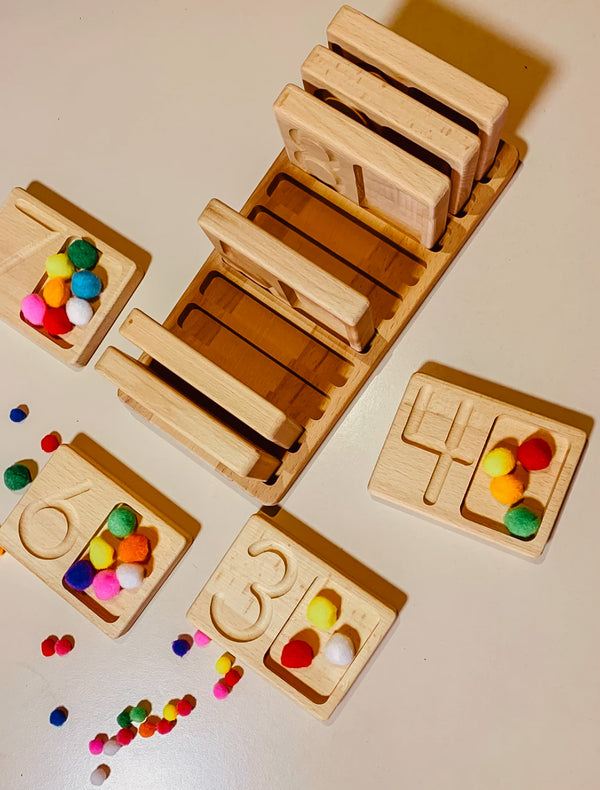 Wooden Counting Number Board from 1 to 10