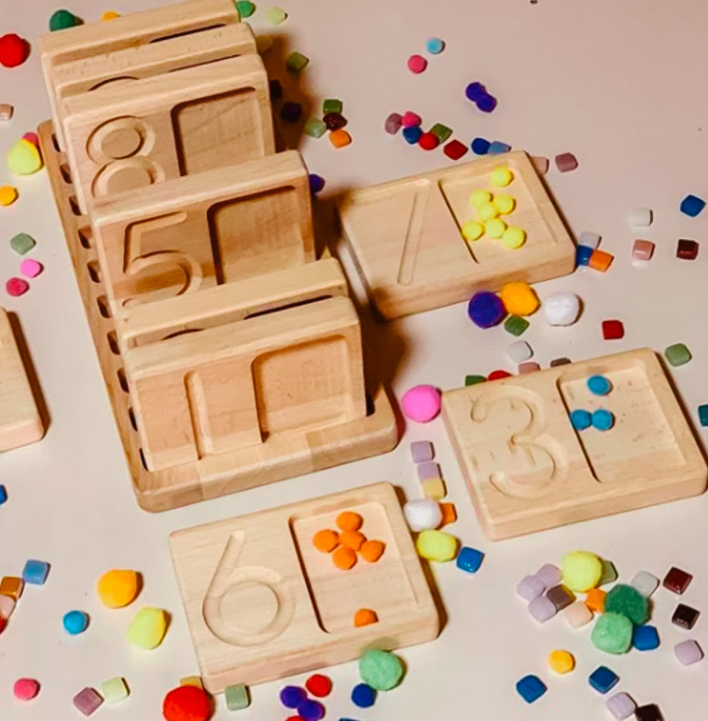 Wooden Counting Number Board from 1 to 10