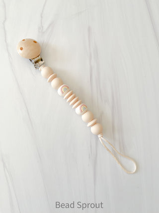 Handcrafted Lentil Pacifier Clip, Bead Sprout