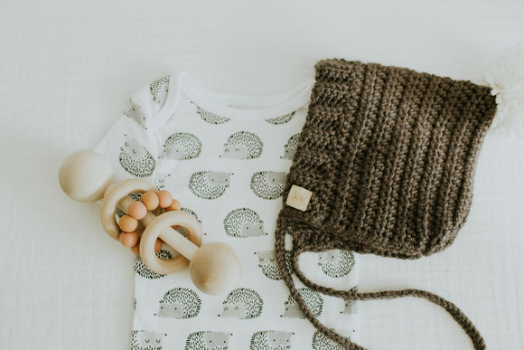 Wood Rattle Toy with Silicone Ring | Bead Sprout