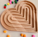 Heart Shaped tracing board, counting board, color sorting board. Wooden tracing board