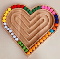 Heart Shaped Wooden Tray, Bead Sprout