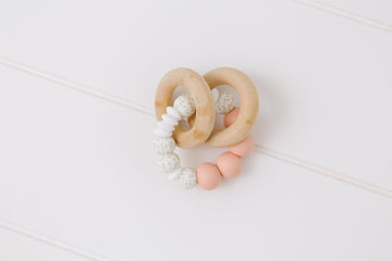 Daisy Floral Sensory Teething Toy, Handmade, Bead Sprout