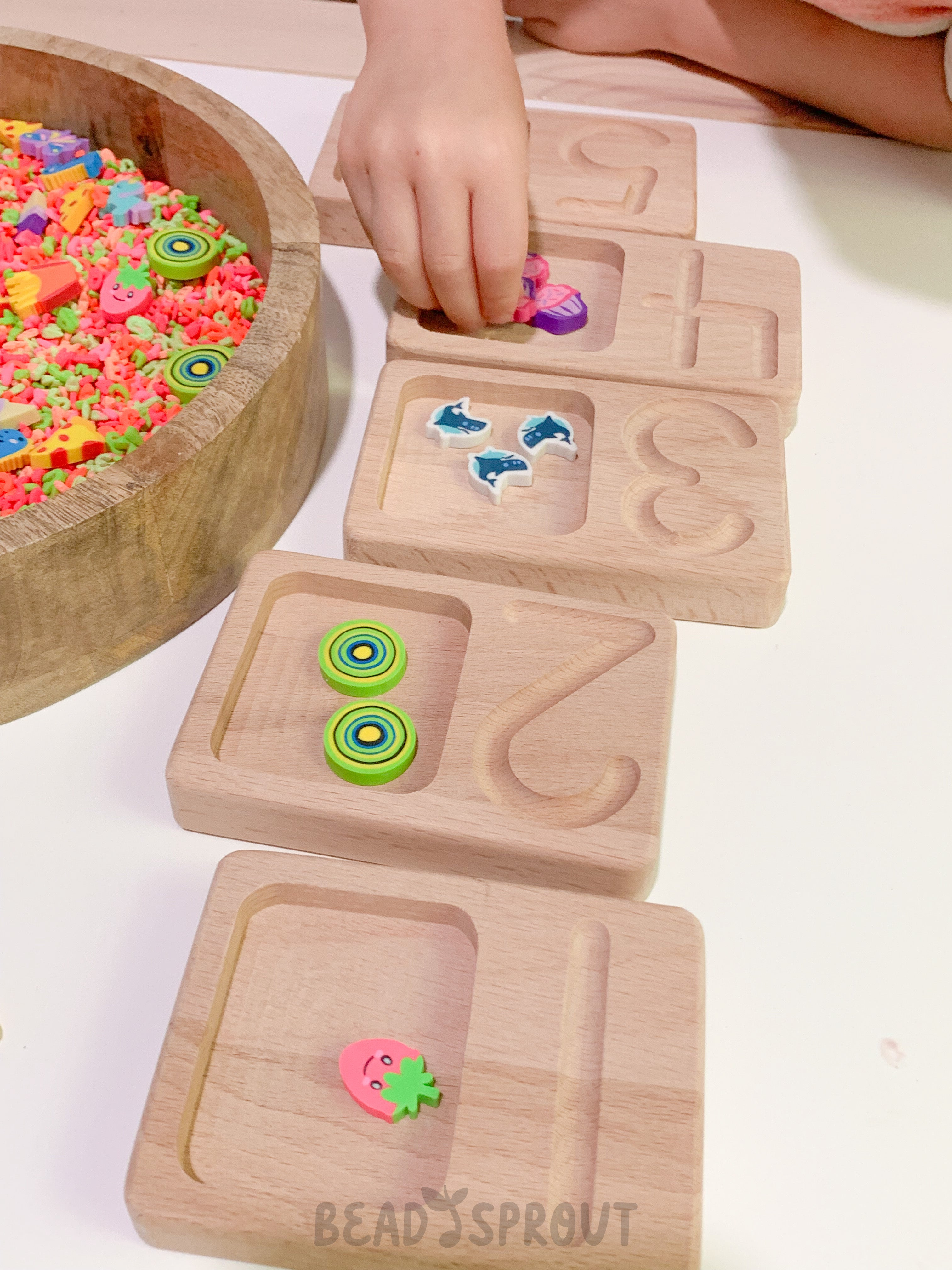 Wooden Counting Number Board from 1 to 10