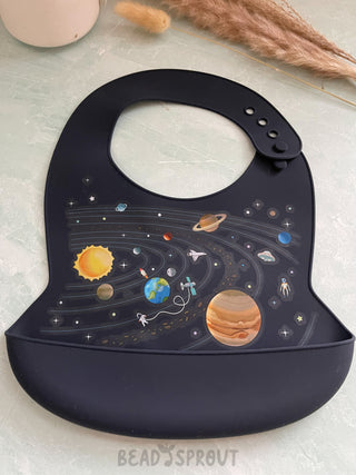 Buy space Printed Silicone Bibs, Toddler Bibs, Baby bibs, Bead Sprout