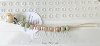 Lint Green Personalized Pacifier Clip
