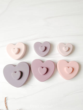 Buy light-purple Heart Shaped Silicone stacker, Bead Sprout
