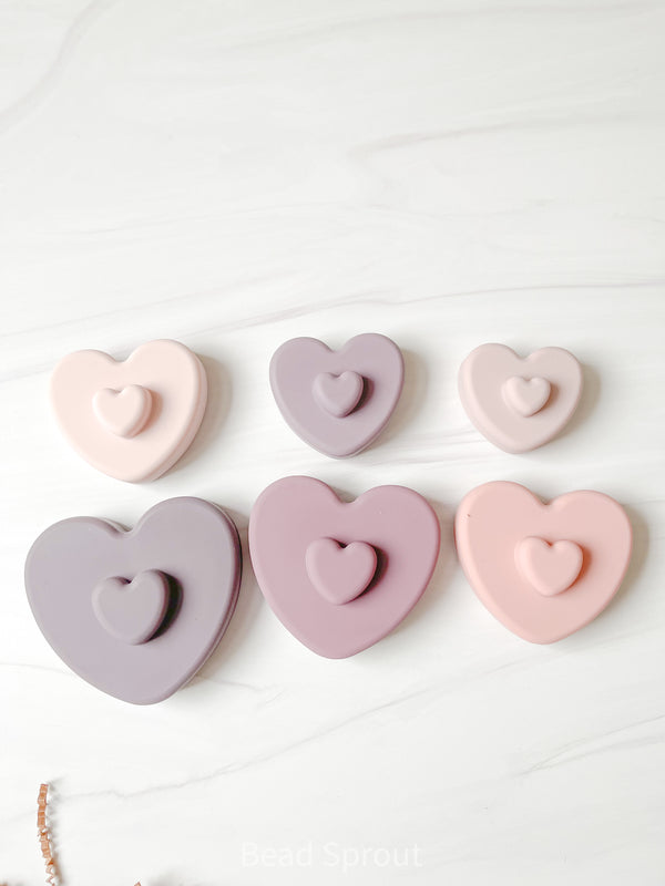 Heart Shaped Silicone stacker, Bead Sprout
