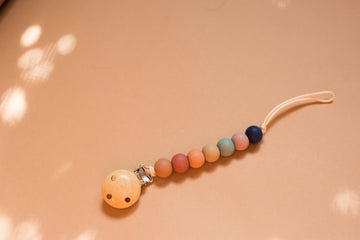 Pacifier Clip in Earth Tones Rainbow | Baby Essential | Bead Sprout - 0
