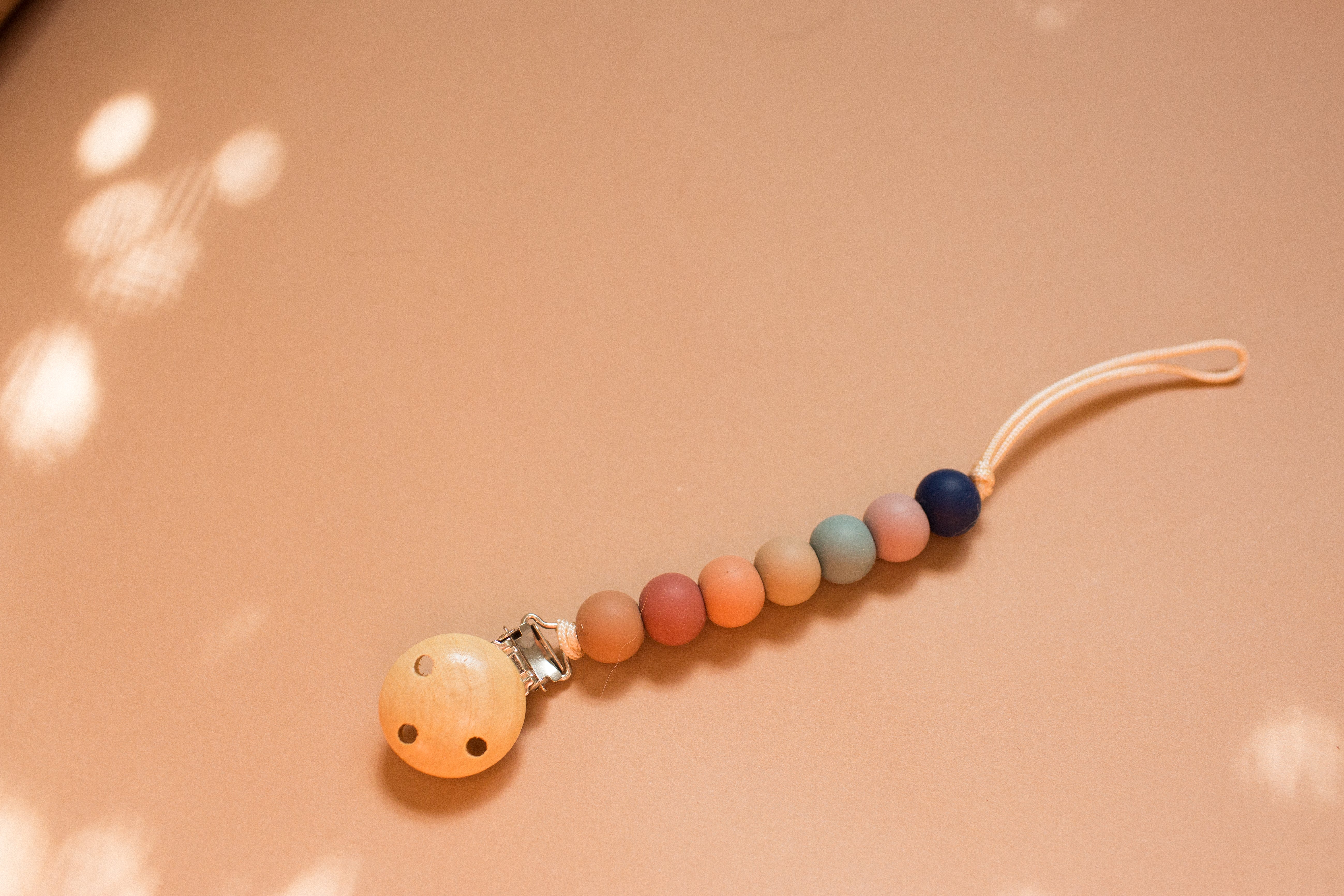 Pacifier Clip in Earth Tones Rainbow | Baby Essential | Bead Sprout