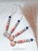 Pacifier Clip in Earth Tones Rainbow | Baby Essential | Bead Sprout-1