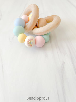 Round Wood Sensory/Teether Rings (Special Rainbow edition)