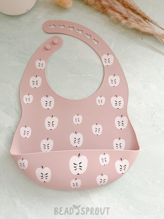 Buy apple Printed Silicone Bibs, Toddler Bibs, Baby bibs, Bead Sprout