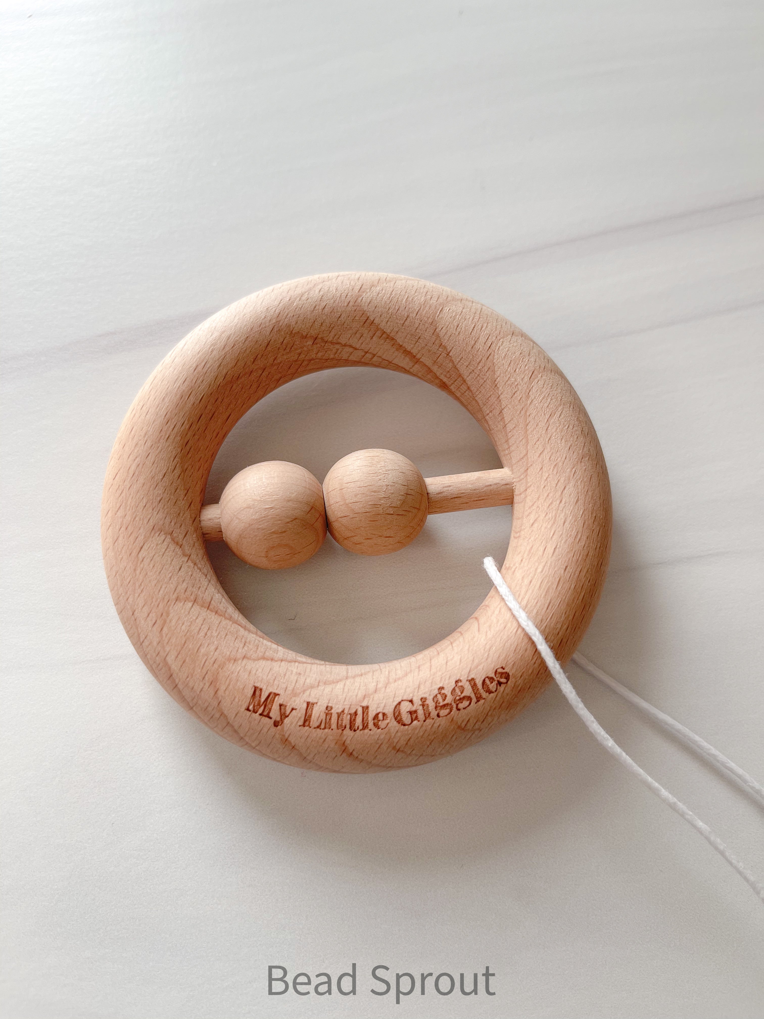 Round Wooden Baby Teething Rattle