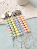Pastel Rainbow Pacifier Clip, Handmade,  Bead Sprout-1