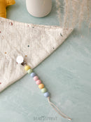 Pastel Rainbow Pacifier Clip, Handmade,  Bead Sprout-2
