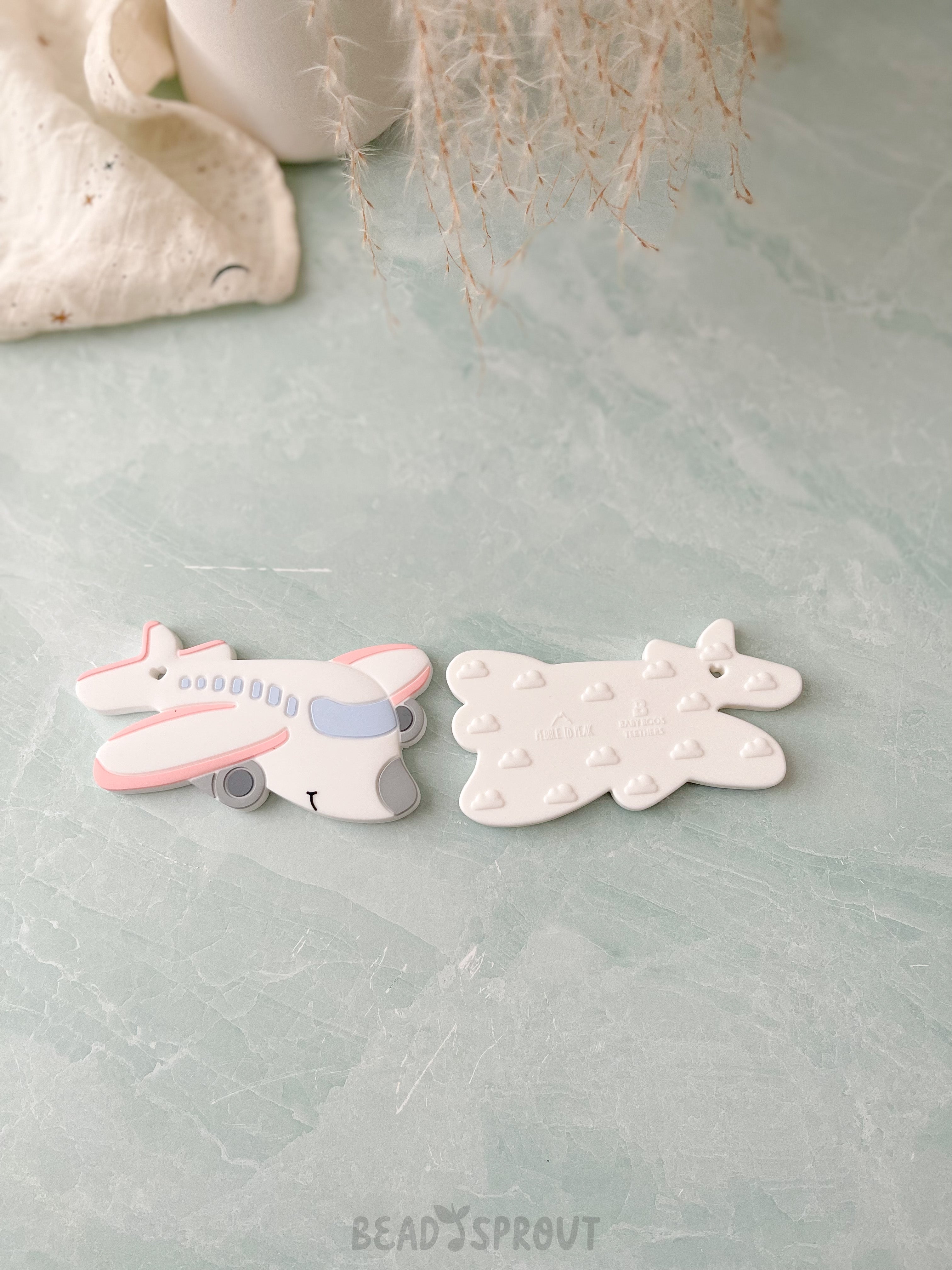 Airplane “The Jet Setter” Baby teether, Bead Sprout