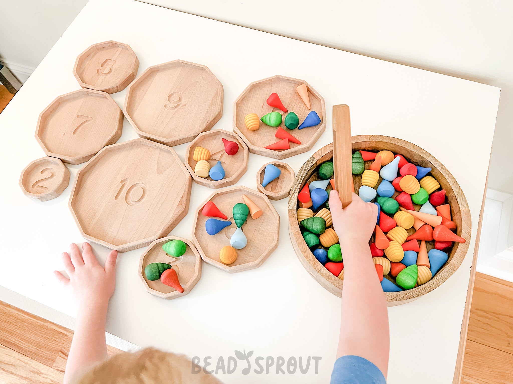 Wooden Stacking and counting trays from 1 to 10, Bead Sprout - 0