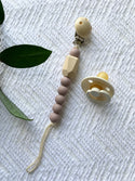 Handmade Facated Wood Pacifier Clip