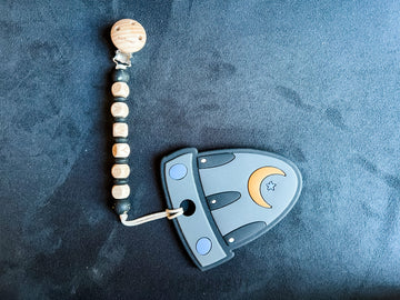 Over the Sky: Space - Personalized Pacifier Clip & Teether Set, Bead Sprout - 0