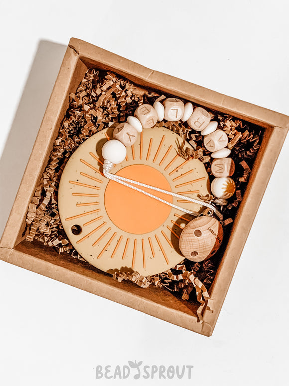 You are my Sunshine - Personalized Pacifier Clip, Custom Name Pacifier Clip, Bead Sprout