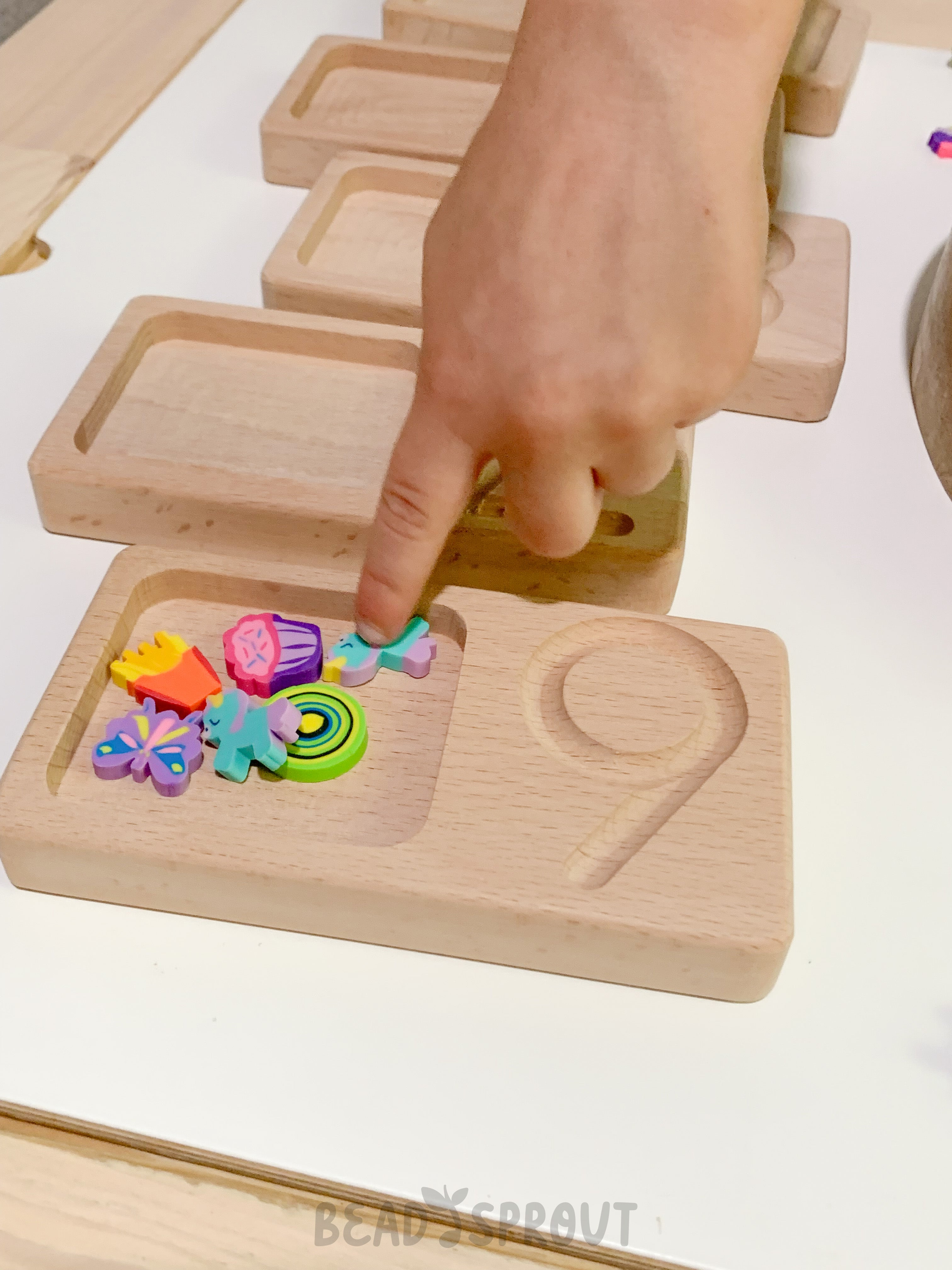 Wooden Counting Number Board from 1 to 10