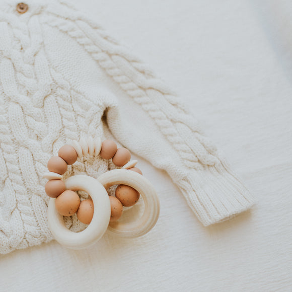 Handmade Teething Ring Toy, Bead Sprout