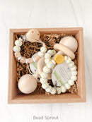 Baby Gift Set | Personalized Pacifier Clip, Wooden Rattle & Wristlet Keyring | Bead Sprout-1