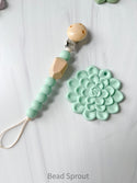 Succulent Teether or Clip, Baby Teether and pacifier clip, Newborn gift set, Bead Sprout