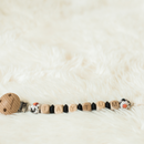 Black Daisy Personalized Pacifier Clip, Custom Name Pacifier Clip, Bead Sprout-4