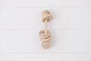 Wooden baby rattle with wood rings, Bead Sprout-7