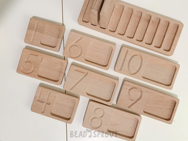 Wooden Counting Number Board from 1 to 10