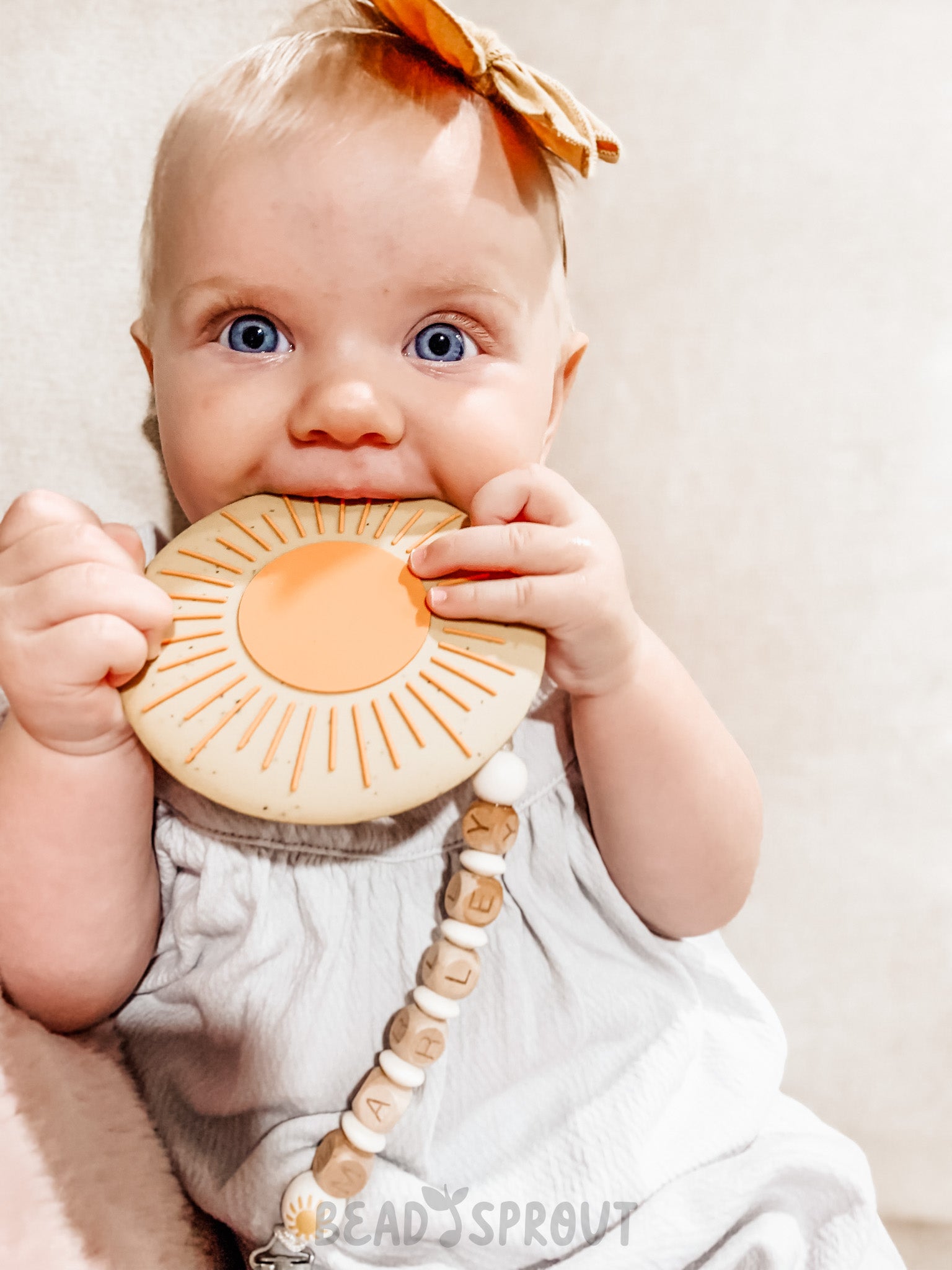 You are my Sunshine - Personalized Pacifier Clip, Custom Name Pacifier Clip, Bead Sprout